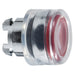 Schneider Harmony XB4, Illuminated push button head, metal, flush, red, 22mm, spring return, plain lens integral LED, clear boot