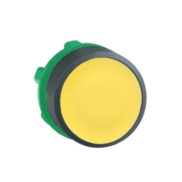 Schneider Head for non illuminated push button, Harmony XB5, XB4, yellow flush pushbutton 22mm mm unmarked