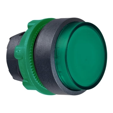 Schneider Head for illuminated push button, Harmony XB5, XB4, green projecting pushbutton 22mm mm integral LED