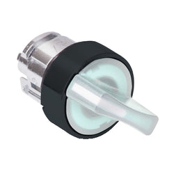 Schneider Harmony XB5, Illuminated selector switch head, plastic, white, 22mm, integral LED, 3 positions, stay put