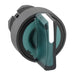 Schneider Harmony XB5, Illuminated selector switch head, plastic, green, 22mm, integral LED, 3 positions, stay put