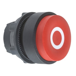 Schneider Harmony XB5, Projecting push button head 40mm, plastic, red, 22mm, spring return, marked O