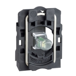 Schneider Harmony XB5, Light block with body/fixing collar, plastic, white, integral LED, 110 - 120 V AC