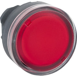 Schneider Harmony XB5, Illuminated push button head, plastic, flush, red, 22mm, spring return, plain lens for BA9s bulb