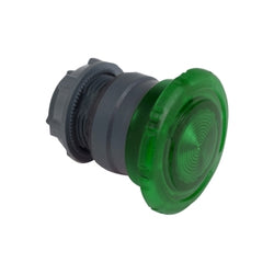 Schneider Harmony XB5, Illuminated push button head, plastic, green mushroom 40mm, 22mm, trigger latching turn to release