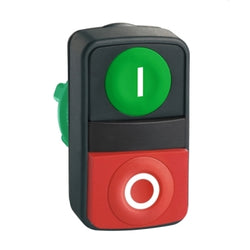 Schneider Head for illuminated double headed push button, Harmony XB5, XB4, green flush/red projecting pushbutton 22mm mm unmarked