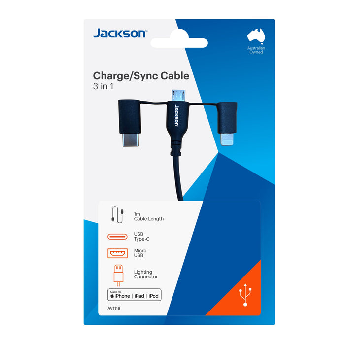 CDL Jackson 1m MFI Certified 3-in-1