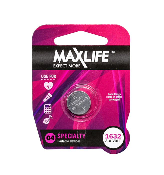 Maxlife Battery CR1632 Lithium Button Cell 1pc