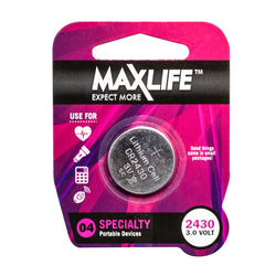 Maxlife Battery CR2430 Lithium Button Cell 1pc