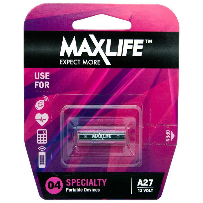 Maxlife A27 Alkaline 12V Battery 1 Pack