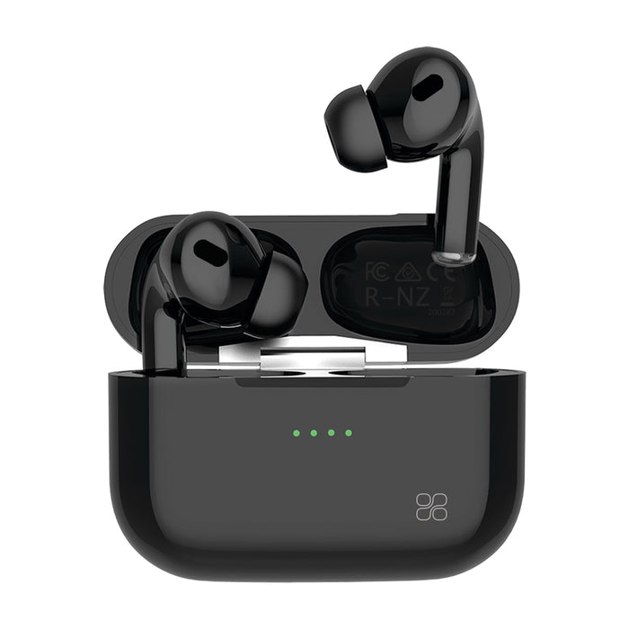 PROMATE Sleek Bluetooth V5.0 Earbuds Black With 240mAh Charging Case