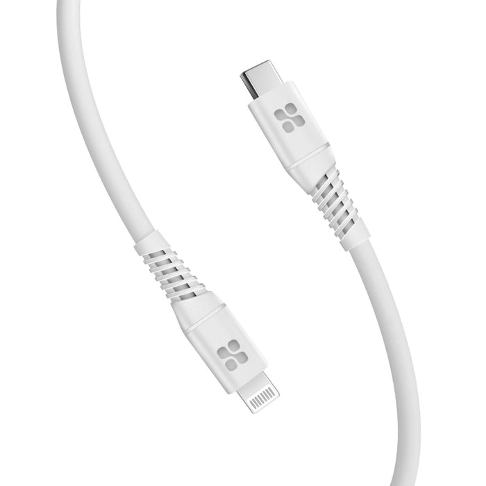 CDL Promate 1.2m MFI Certified USB-C To Lightning Data & Charge Cable- White