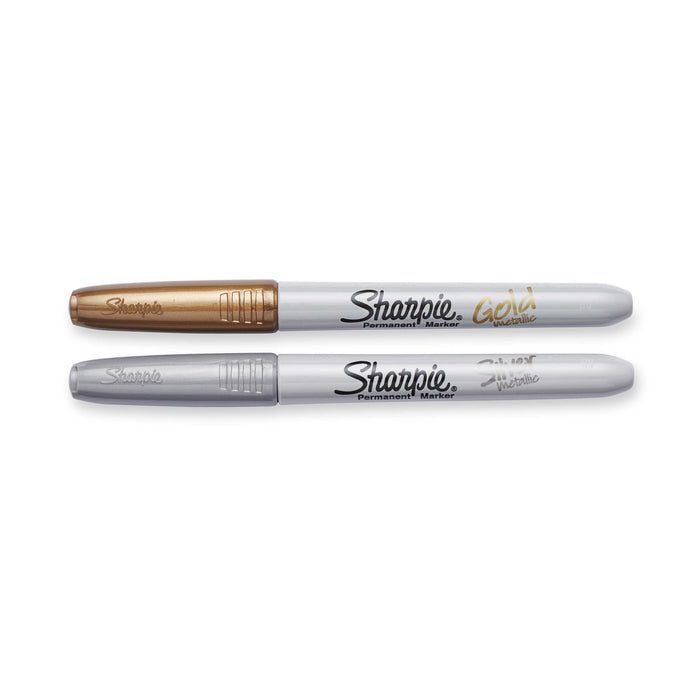 Sharpie Metallic Fine Point Permane Marker Gold Silver 1829202 Blister Pack of 2