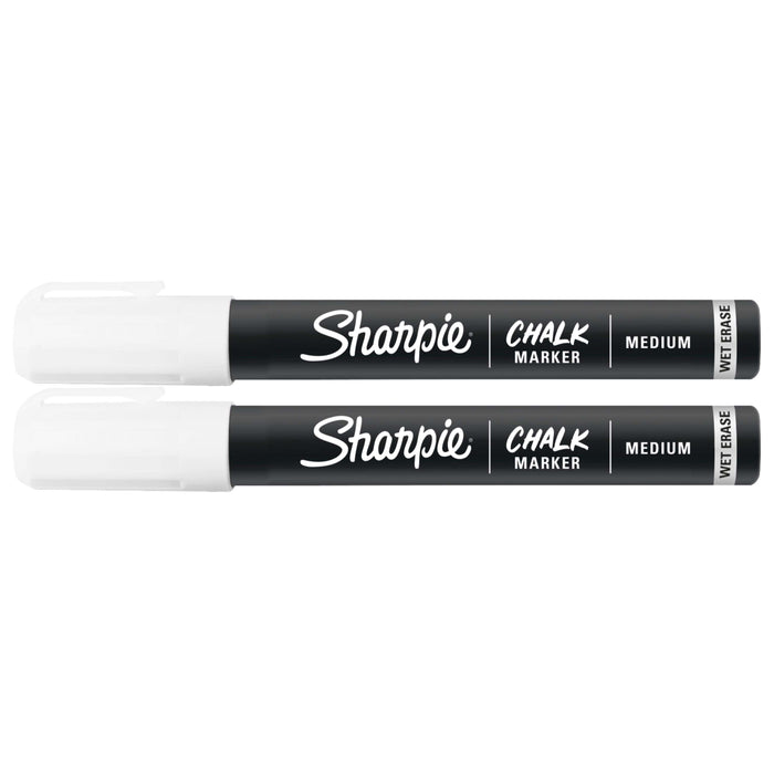 Sharpie Chalk Wet Erase Marker Medium Tip White 2103010 Blister Pack of 2