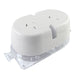 Tradesave Double Plug Base Socket Bright white Heat Treated Plastic