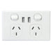 Tradesave Double 10A Horizontal Powerpoint with Twin USB Ports