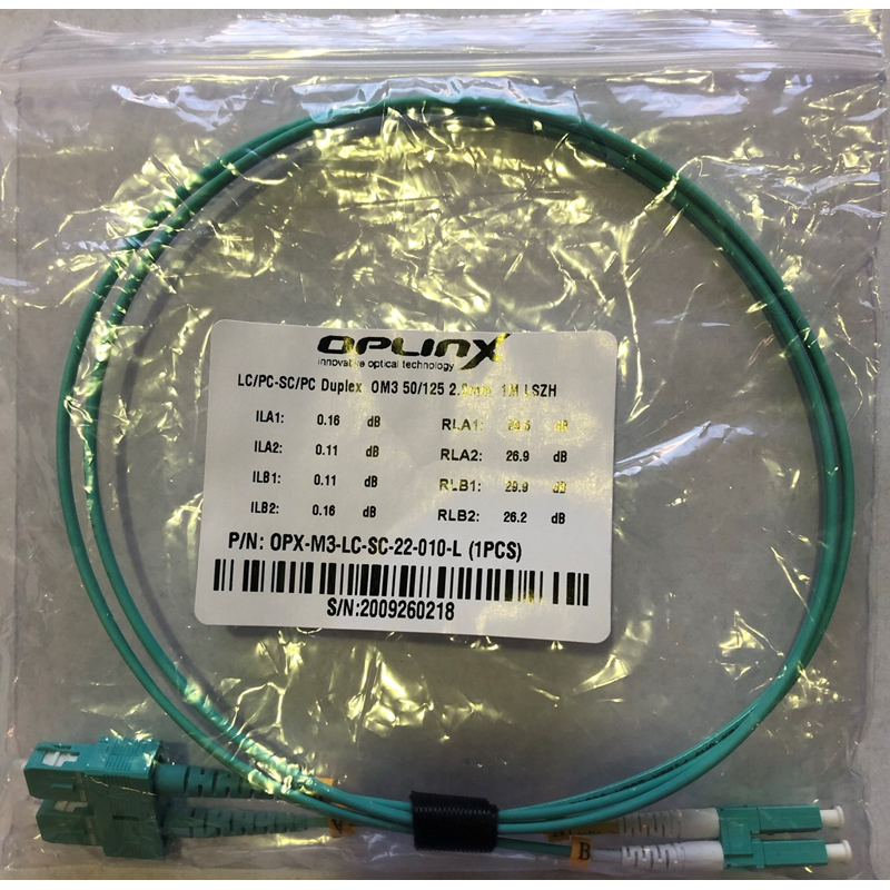Oplinx OPX Fibre P/Cord LC-SC Multimode OM3 50/125 10.0m 2mm